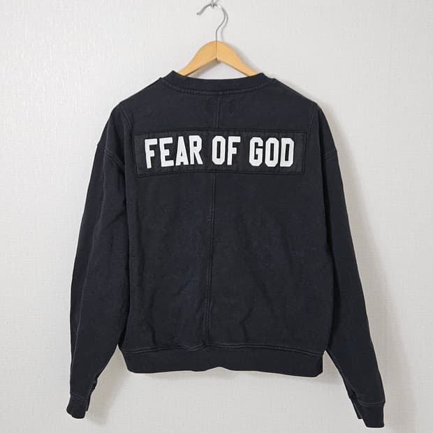 피어오브갓 fear of god 백로고 맨투맨 스웻셔츠 헤비테리 S 10