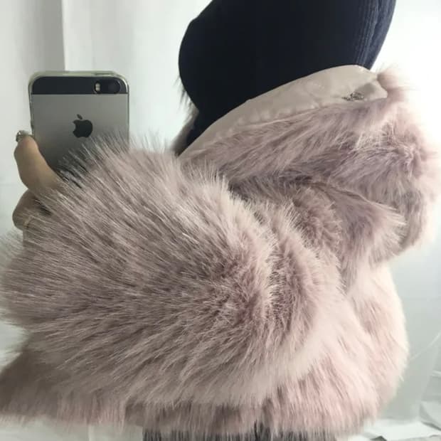 유화드 핑크 퍼자켓