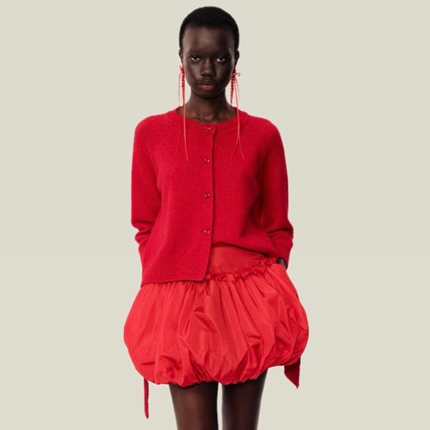 [M]시몬로샤 OPEN BACK 가디건/레드