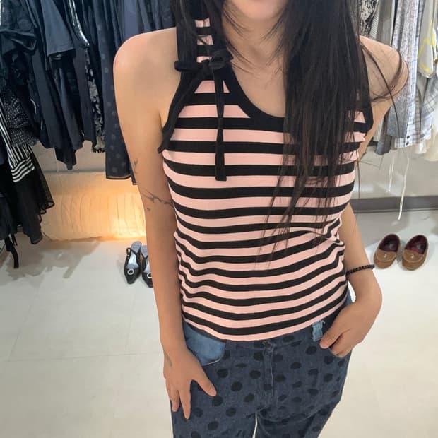 PENA CLASSIC_ string stripe sleeveless