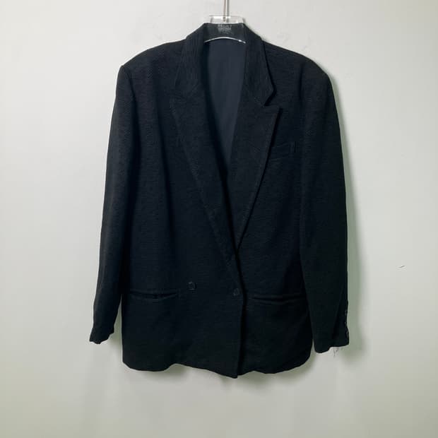 90's Y's 요지 야마모토 블랙 헤링본 블레이저