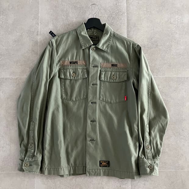 Wtaps 더블탭스 Buds 사틴 퍼티그 셔츠