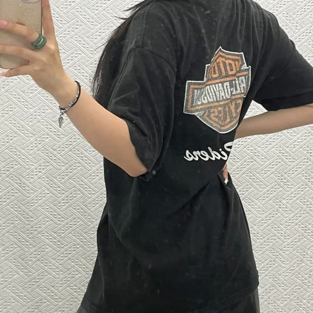 할리 데이비슨 빈티지 스트릿 펑크 레이싱 반팔티 XL C13672