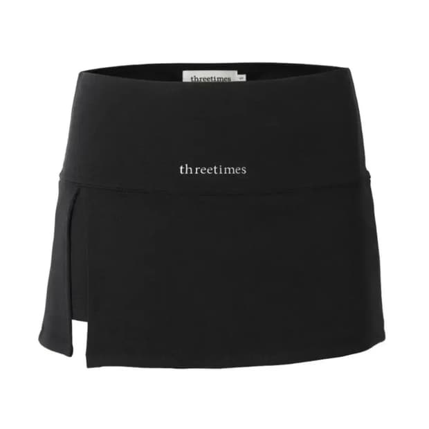 쓰리타임즈 에슬레틱 슬릿 스커트 블랙 S