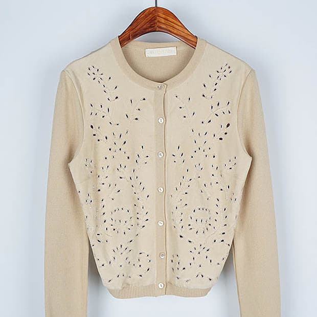 VALENTINO eyelet leather cardigan