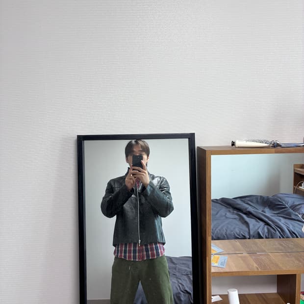 머듈맛 하이넥 레더자켓