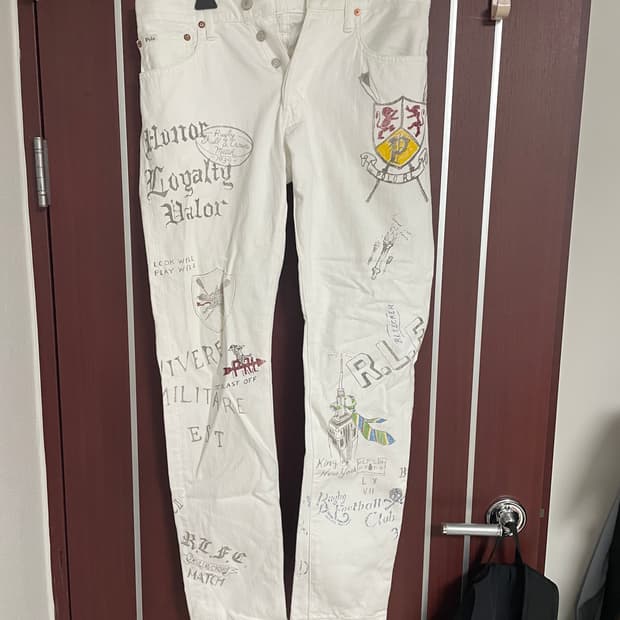 폴로 랄프로렌 더 설리반 슬림핏 화이트 진 30x32