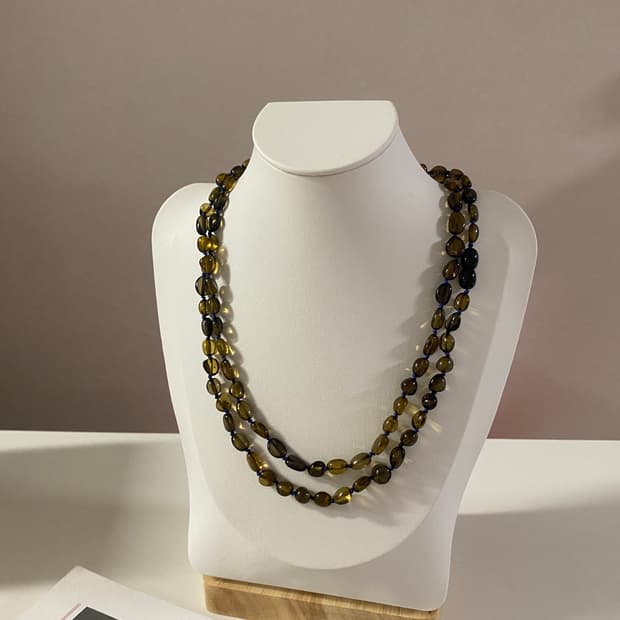 올리브톤 비즈 목걸이 y2k 일본 빈티지