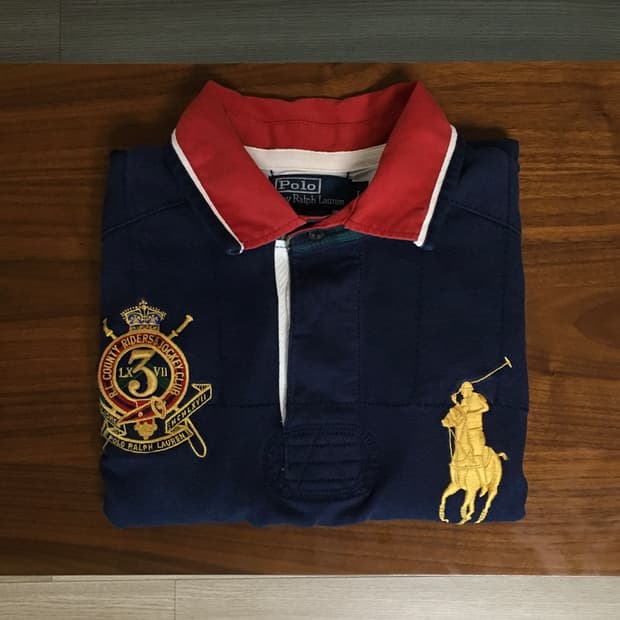 폴로 빅포니 긴팔 럭비티 네이비