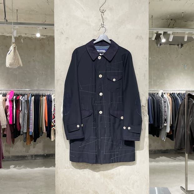 준야 와타나베 맨 패치워크 리버시블 카라넥 숏 코트