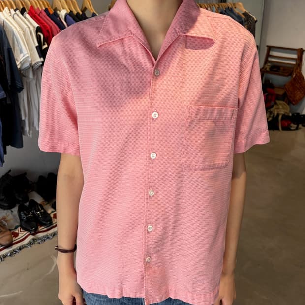 Paul Smith 오픈카라 포켓 반팔 셔츠 M