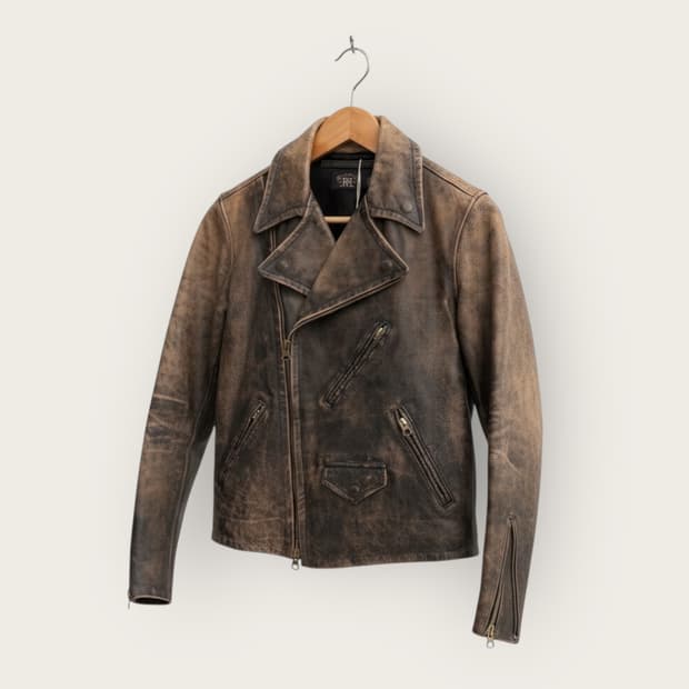 1/ RRL 더블알엘 카우레더 바이커 자켓