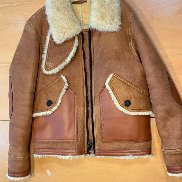 Coach Shearling Moto Jacket M
