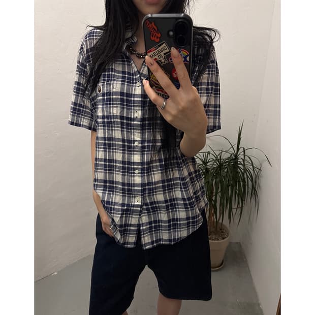 A BATHING APE Blue Check Shirt
