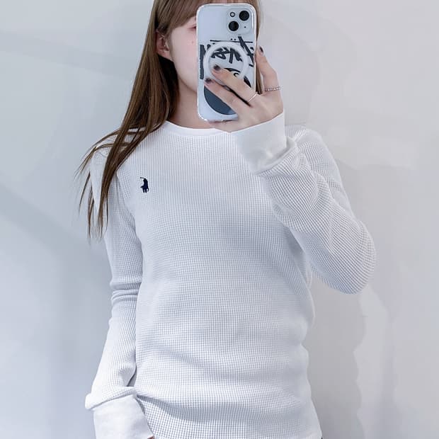 폴로 랄프로렌 화이트 포니 니트 슬리브