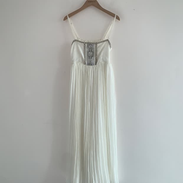 Flower Embroidery Slip Dress