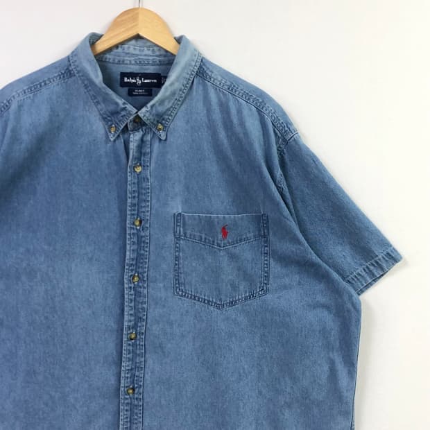Xxl 폴로 데님 빅셔츠