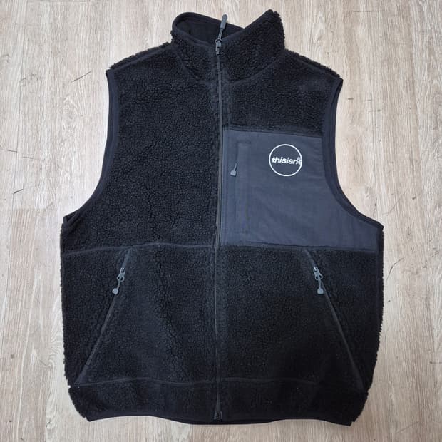 디스이즈네버댓 써클로고 플리스 후리스 조끼 S(90)