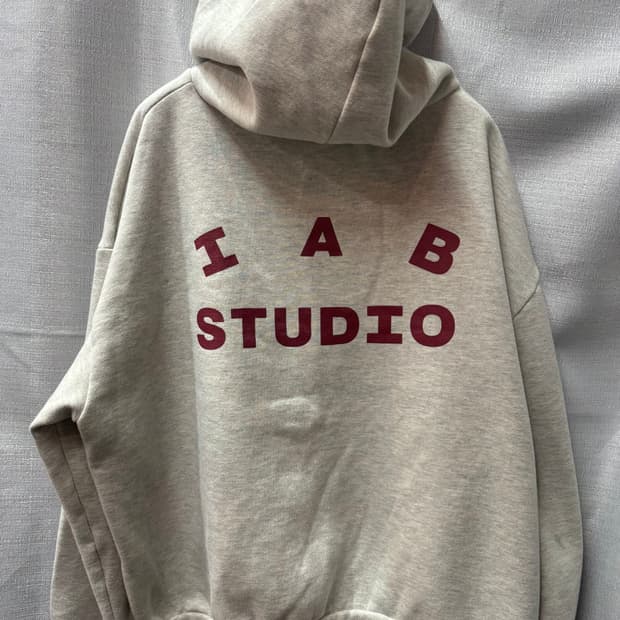 아이앱 스튜디오 빅로고 오트밀 후드티 L(2XL)