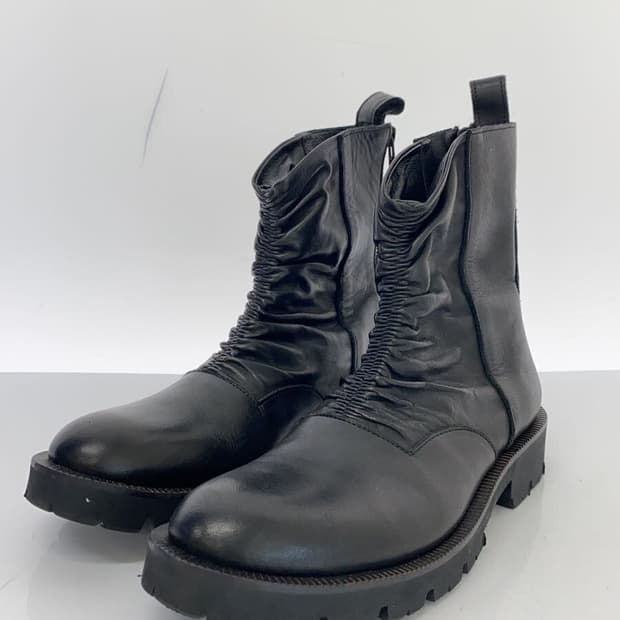 9 요지 야마모토 가죽 집업 주름 부츠