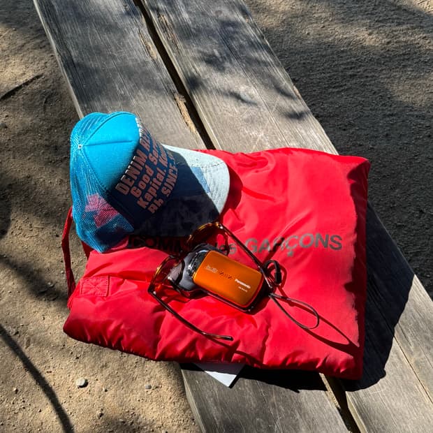 꼼데가르송 아오야마 패딩 토트백 레드