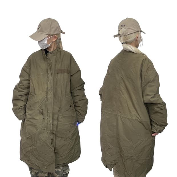 빈티지 올리브 카키 m65 야상 파카 자켓 