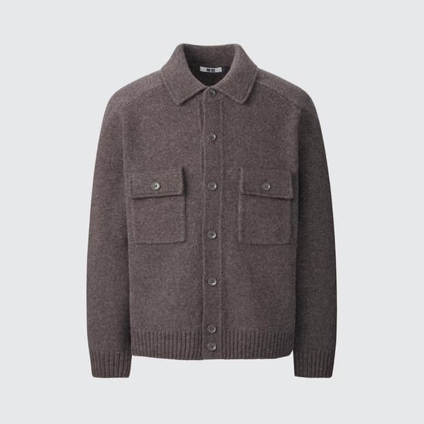 [XL] 유니클로 U 램스울 니트 가디건 브라운