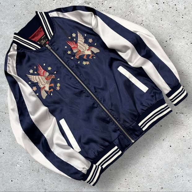 [48] SHINE 자수 스카쟌 네이비 화이트 C127