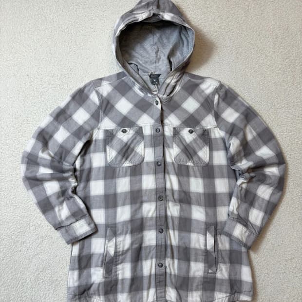 에디바우어 00's 우먼스 플란넬 후드 셔츠 자켓 PN6496