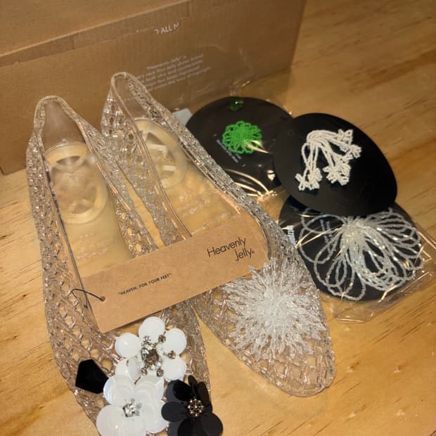 [새상품] 헤븐리젤리 투명 젤리 슈즈 230mm