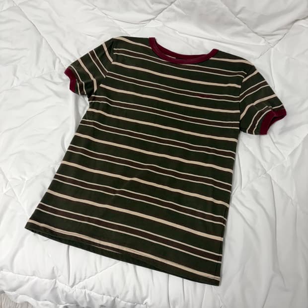 아캄 링커 반팔키 카키 레드