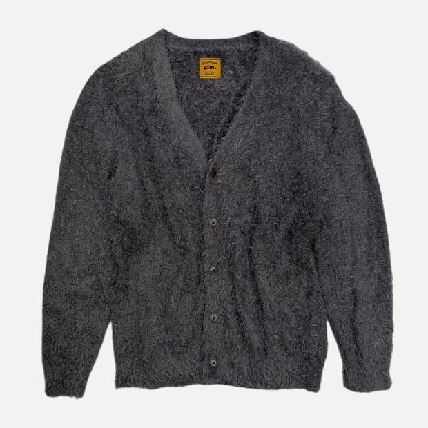 grunge hairy knit cardigan