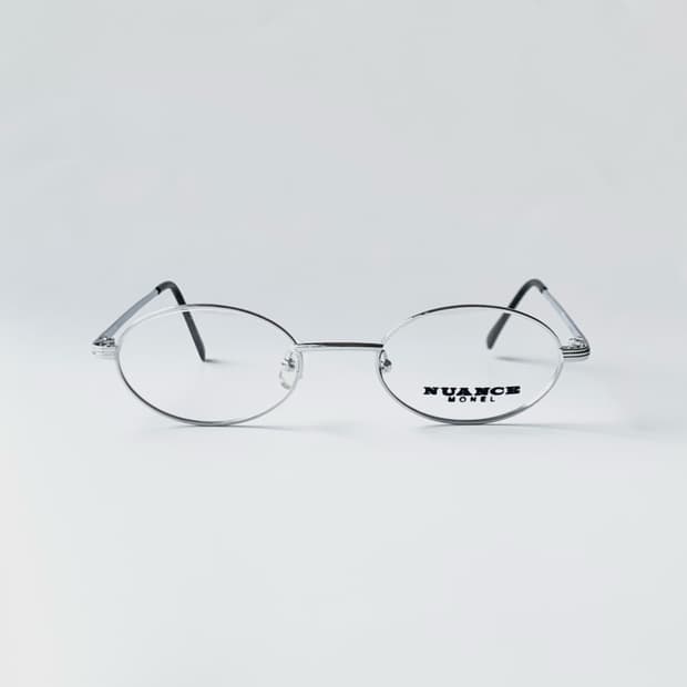 [픽키-697] 실버 메탈 풀프레임 안경 슬림 오벌 프레임 미니멀