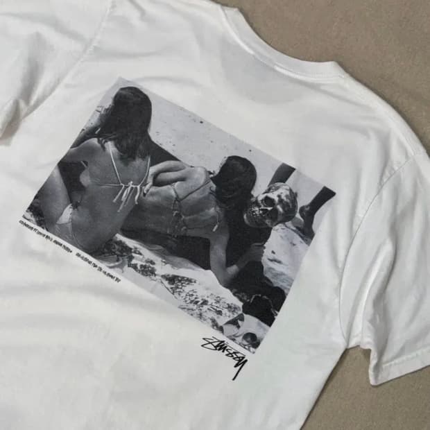 L)빈티지 스투시 Stussy 캘리포니아 스컬 비키니걸 반팔티