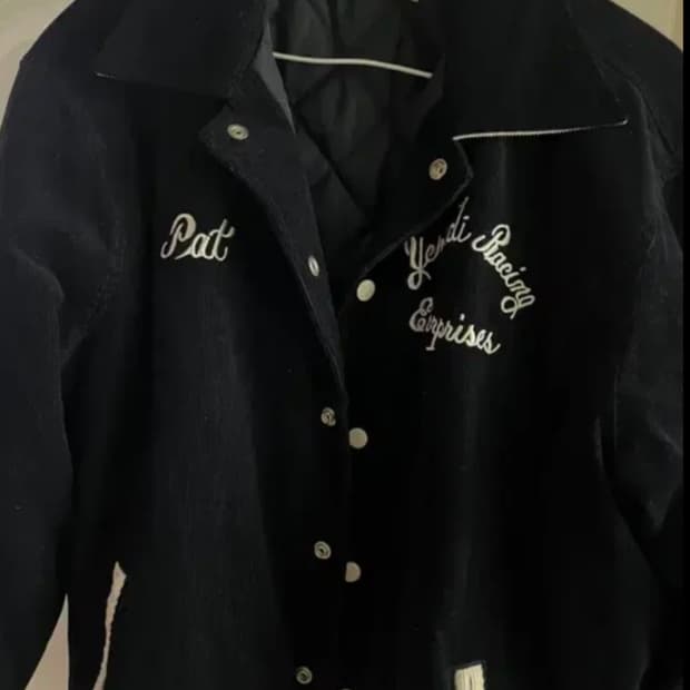 유먼트 코듀로이 바시티 자켓 블랙