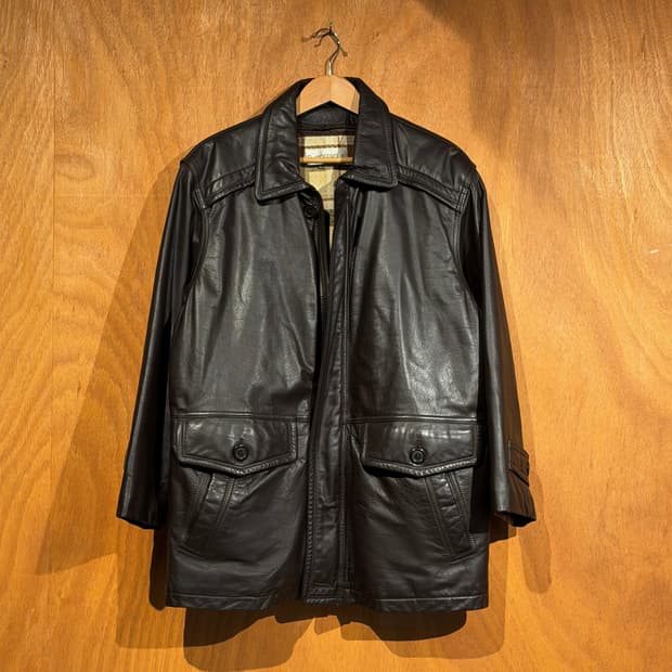 빈티지 브라운 헤비 소가죽 헌팅 자켓 L 카코트