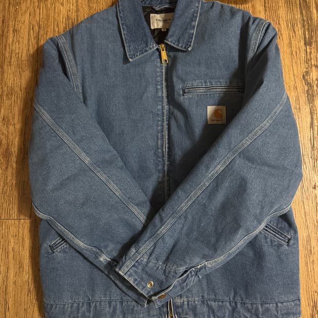 칼하트 WIP 노르코 데님 OG 디트로이트 자켓 블루 스톤 워시드