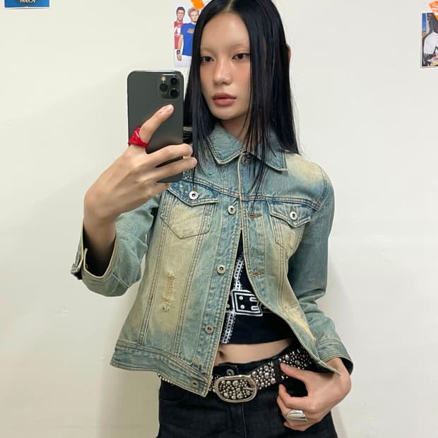 chu xxx cubic denim jacket 