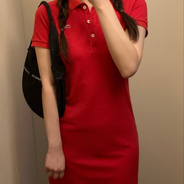 라코스테 레드 원피스