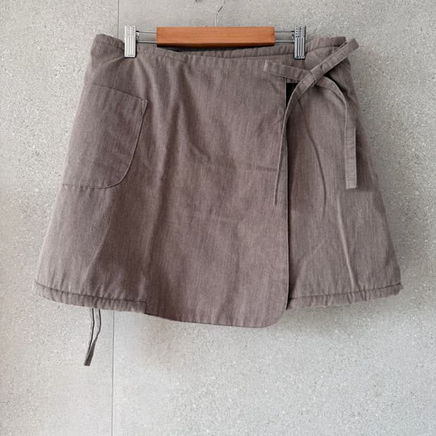 겨울 미니 리얼 양털100  랩 스커트