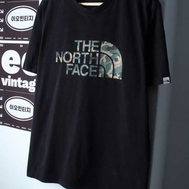 (2XL) 노스페이스 반팔 티셔츠 빅사이즈 카모 블랙-H36812