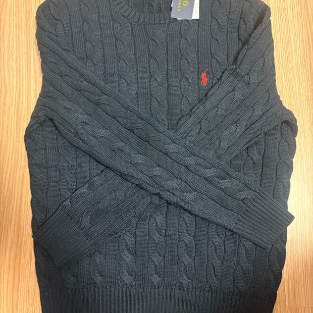 폴로 랄프 로렌 꽈배기 니트 네이비 S