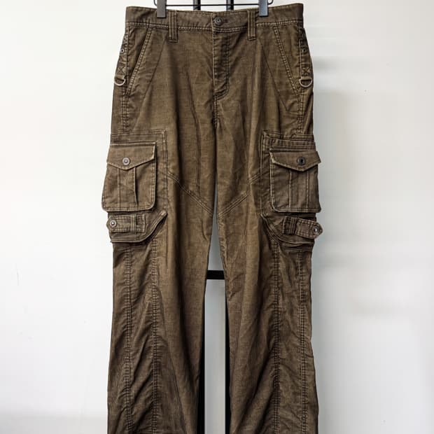 엠앤피 진스 y2k 코듀로이 카고 팬츠