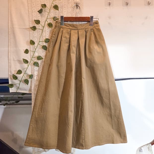 베이지 데일리 롱스커트