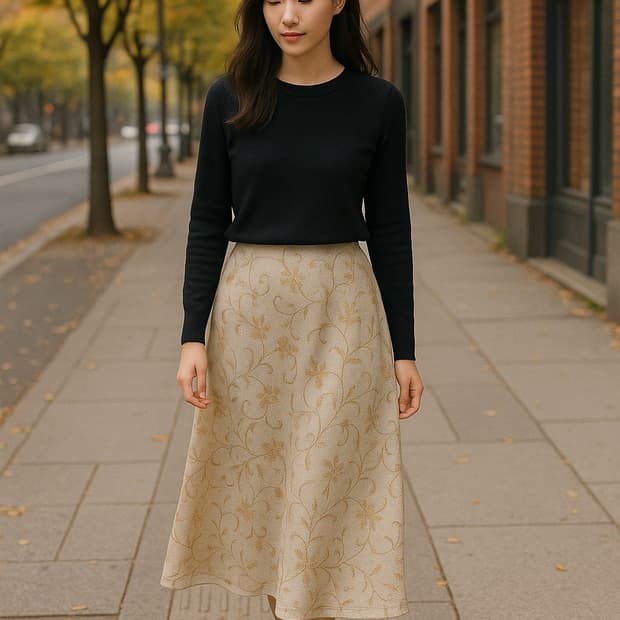 LANCEL PARIS 플로럴 자수 롱스커트 🌷 
