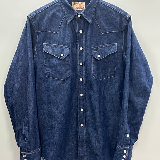 Sugar Cane 데님 웨스턴 셔츠