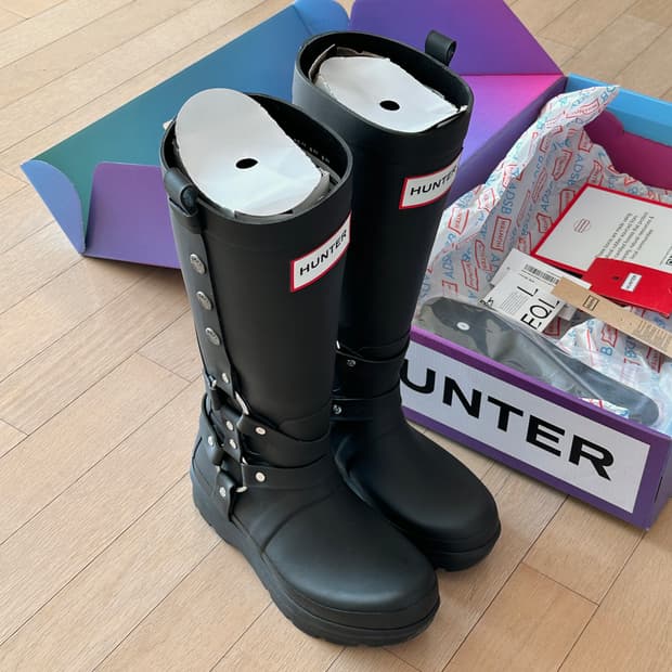 *풀박스* 헌터 x 앤더슨벨 오리지날 2.0 톨 부츠 블랙 W250