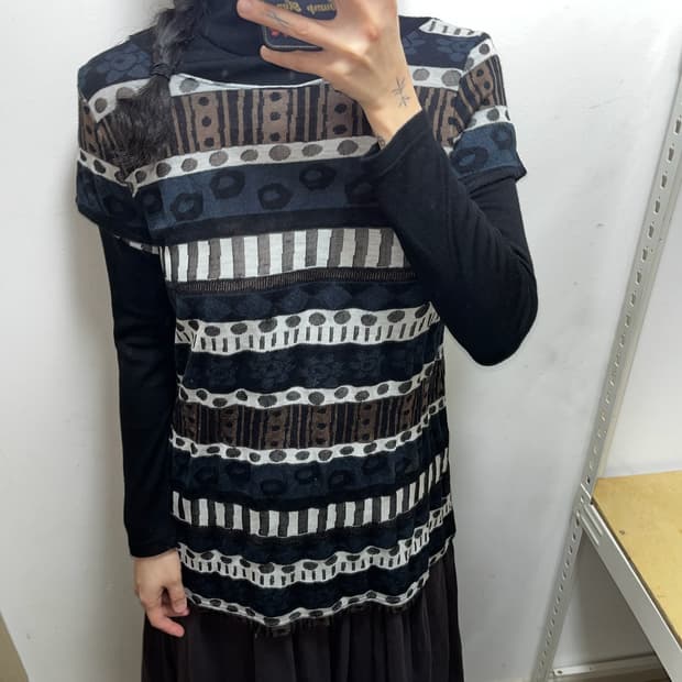 빈티지 도트 니트 