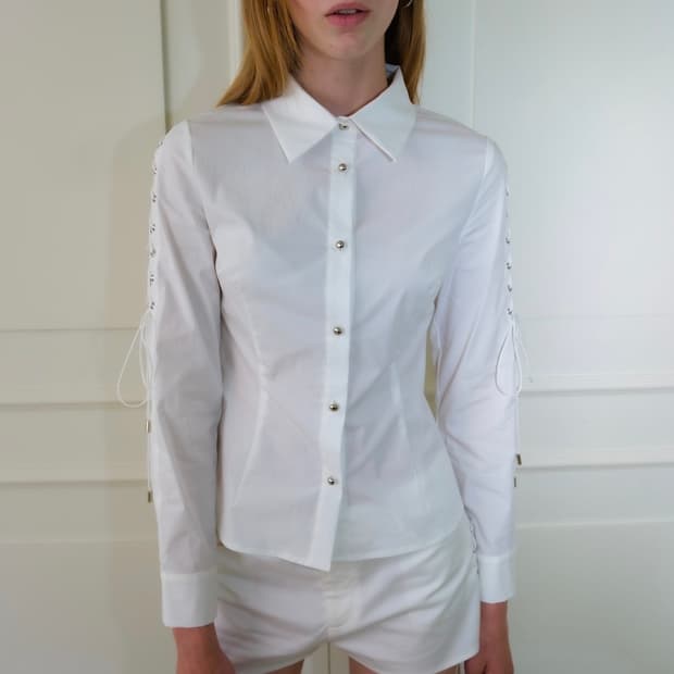 루즈슬립오버 corset silver tip blouse