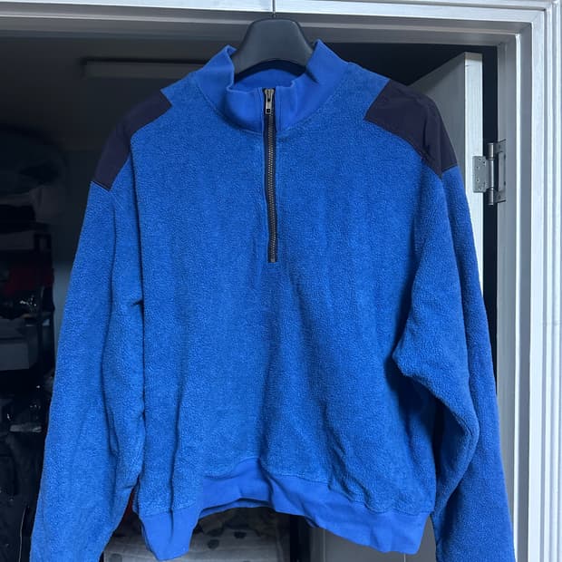 [XXL] 빈티지 폴라텍 플리스 반집업 블루